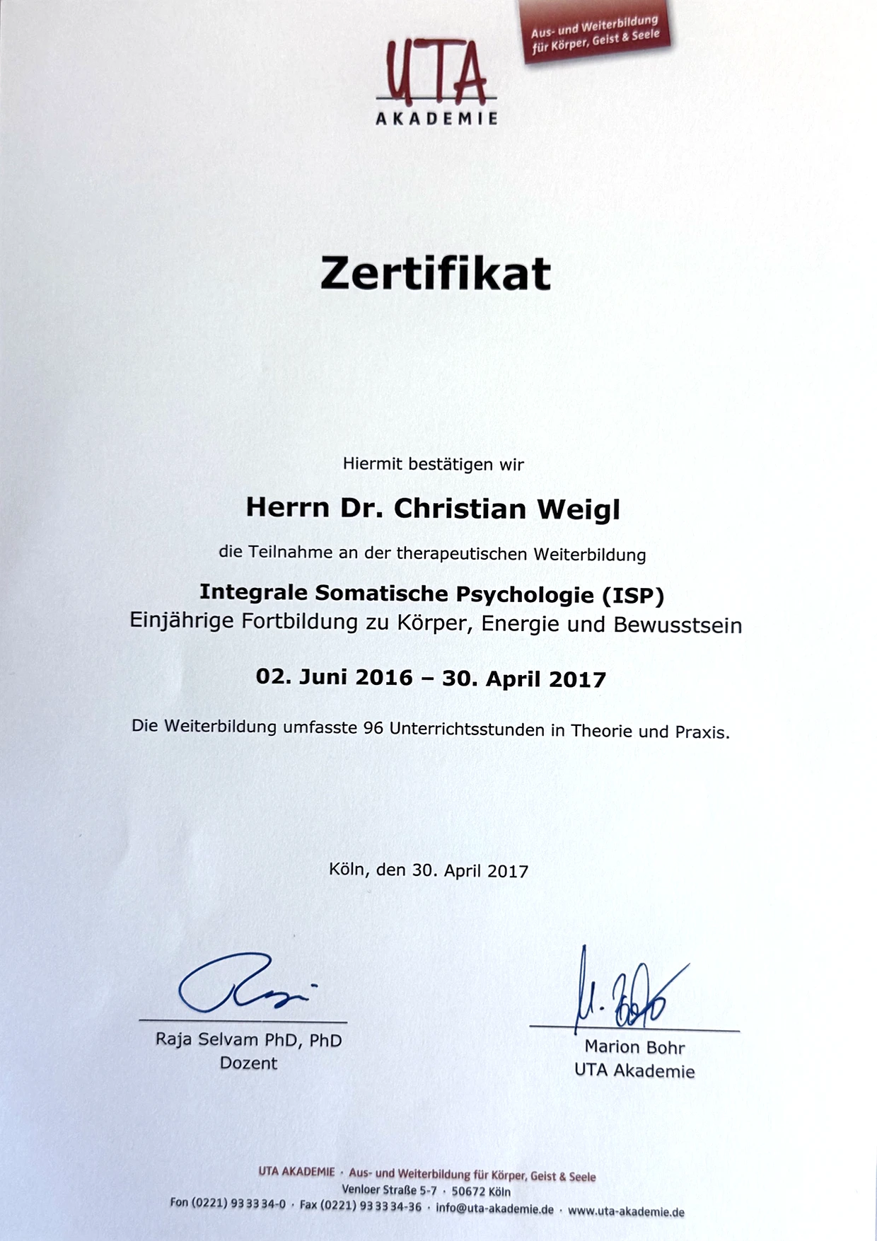 ISP Zertifikat